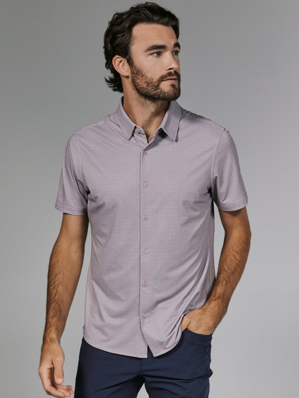 7 Diamonds 4 Way Stretch Size XL Ludlow Short Sleeve Shirt Geometric